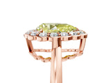 Rose gold Fancy Yellow Pear  Halo Cluster Diamond Engagement Ring with Solitaire Band and Prong Setting_54