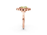 Rose gold Fancy Yellow Pear  Halo Diamond Cluster Engagement Ring with Milgrain Bezel Setting and Solitaire Band_71