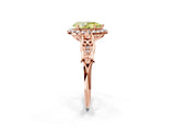 Rose gold Fancy Yellow Pear  Halo Diamond Engagement Ring with Filigree Band and Four-Prong Setting_83