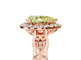 Rose gold Fancy Yellow Pear  Halo Diamond Engagement Ring with Filigree Band and Four-Prong Setting_86
