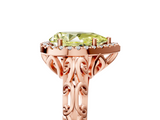 Rose gold Fancy Yellow Pear  Halo Diamond Engagement Ring with Intricate Filigree Band and Four-Prong Setting_59