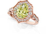 Rose gold Fancy Yellow Pear  Halo Diamond Engagement Ring with Milgrain Band and Four-Prong Setting_38