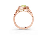 Rose gold Fancy Yellow Pear  Halo Diamond Engagement Ring with Milgrain Band and Four-Prong Setting_40