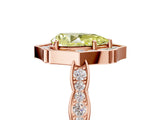 Rose gold Fancy Yellow Pear  Halo Diamond Engagement Ring with Milgrain Band and Four-Prong Setting_42