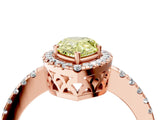Rose gold Fancy Yellow Pear  Halo Diamond Engagement Ring with Pavé Band and Four-Prong Setting_24