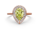 Rose gold Fancy Yellow Pear  Halo Diamond Engagement Ring with Solitaire Band and Four-Prong Setting_20