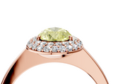 Rose gold Fancy Yellow Pear  Halo Diamond Engagement Ring with Solitaire Band and Four-Prong Setting_24