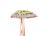 Rose gold Fancy Yellow Pear  Halo Diamond Engagement Ring with Solitaire Band and Four-Prong Setting_25