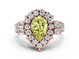 Rose gold Fancy Yellow Pear  Halo Diamond Engagement Ring with Split Shank and Four-Prong Setting_42