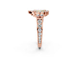 Rose gold Fancy Yellow Pear  Halo Diamond Engagement Ring with Split Shank and Four-Prong Setting_44