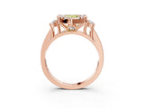 Rose gold Fancy Yellow Pear  Halo Diamond Engagement Ring with Split Shank and Four-Prong Setting_45