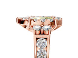 Rose gold Fancy Yellow Pear  Halo Diamond Engagement Ring with Split Shank and Four-Prong Setting_47