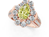 Rose gold Fancy Yellow Pear  Halo Diamond Engagement Ring with Split Shank and Prong Setting_67