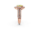 Rose gold Fancy Yellow Pear  Halo Diamond Engagement Ring with Split Shank and Prong Setting_68