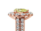 Rose gold Fancy Yellow Pear  Halo Diamond Engagement Ring with Split Shank and Prong Setting_71