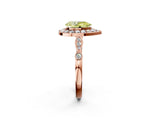 Rose gold Fancy Yellow Pear  Halo Diamond Engagement Ring with Twisted Band and Four-Prong Setting 2