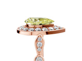 Rose gold Fancy Yellow Pear  Halo Diamond Engagement Ring with Twisted Band and Four-Prong Setting 5