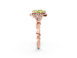 Rose gold Fancy Yellow Pear  Halo Diamond Engagement Ring with Vintage-Inspired Band and Four-Prong Setting_5