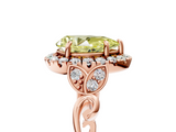 Rose gold Fancy Yellow Pear  Halo Diamond Engagement Ring with Vintage-Inspired Band and Four-Prong Setting_8