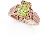 Rose gold Fancy Yellow Pear  Halo Diamond Floral Split Shank Engagement Ring 1