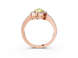 Rose gold Fancy Yellow Pear  Halo Diamond Pavé Band Ring with Prong Setting_23