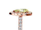 Rose gold Fancy Yellow Pear  Halo Diamond Pavé Solitaire Ring_92