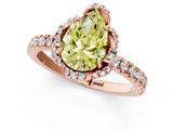 Rose gold Fancy Yellow Pear  Halo Diamond Pave Band Ring with Four-Prong Setting_16