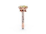 Rose gold Fancy Yellow Pear  Halo Diamond Pave Band Ring with Four-Prong Setting_17