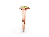 Rose gold Fancy Yellow Pear  Halo Diamond Ring with Cathedral Band and Four-Prong Setting_50