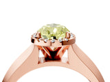 Rose gold Fancy Yellow Pear  Halo Diamond Ring with Cathedral Band and Four-Prong Setting_52