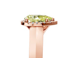 Rose gold Fancy Yellow Pear  Halo Diamond Ring with Cathedral Band and Four-Prong Setting_53