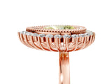 Rose gold Fancy Yellow Pear  Halo Diamond Ring with Milgrain Edge and Round Prong Setting_31