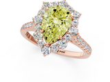 Rose gold Fancy Yellow Pear  Halo Diamond Ring with Pavé Band and Prong Setting_20