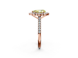 Rose gold Fancy Yellow Pear  Halo Diamond Ring with Pavé Band and Prong Setting_21