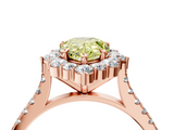 Rose gold Fancy Yellow Pear  Halo Diamond Ring with Pavé Band and Prong Setting_23