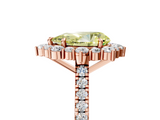 Rose gold Fancy Yellow Pear  Halo Diamond Ring with Pavé Band and Prong Setting_24