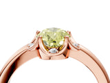 Rose gold Fancy Yellow Pear  Halo Diamond Ring with Round Cluster Setting, Solitaire Band, and Four-Prong Setting_53