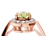 Rose gold Fancy Yellow Pear  Halo Diamond Ring with Split Shank and Four-Prong Setting_48
