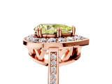 Rose gold Fancy Yellow Pear  Halo Diamond Ring with Split Shank and Four-Prong Setting_49