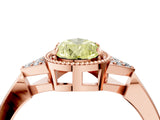 Rose gold Fancy Yellow Pear  Halo Diamond Ring with Tapered Band and Four-Prong Setting_7