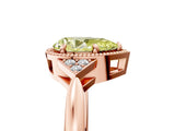 Rose gold Fancy Yellow Pear  Halo Diamond Ring with Tapered Band and Four-Prong Setting_8