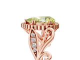 Rose gold Fancy Yellow Pear  Halo Diamond Ring with Vintage Split Shank and Four-Prong Setting_24