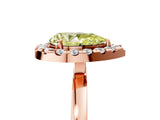 Rose gold Fancy Yellow Pear  Halo Diamond Solitaire with Pavé Band and Four-Prong Setting_97