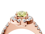 Rose gold Fancy Yellow Pear  Halo Diamond Split Shank Engagement Ring with Prong Setting_70