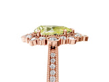 Rose gold Fancy Yellow Pear  Halo Milgrain Pave Diamond Ring with Four-Prong Setting 5