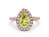 Rose gold Fancy Yellow Pear  Halo Pavé Diamond Engagement Ring with Four-Prong Setting_3