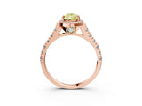 Rose gold Fancy Yellow Pear  Halo Pavé Diamond Engagement Ring with Four-Prong Setting_30