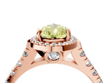 Rose gold Fancy Yellow Pear  Halo Pavé Diamond Engagement Ring with Four-Prong Setting_31