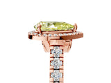 Rose gold Fancy Yellow Pear  Halo Pavé Diamond Engagement Ring with Four-Prong Setting_32