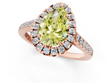 Rose gold Fancy Yellow Pear  Halo Pavé Diamond Engagement Ring with Four-Prong Setting_4